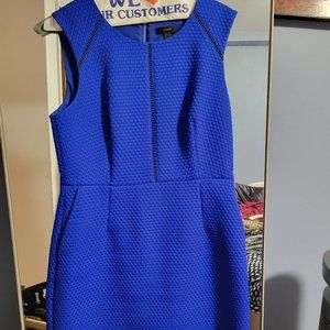 Royal Blue Structured Sleeveless Work Dress JCrew